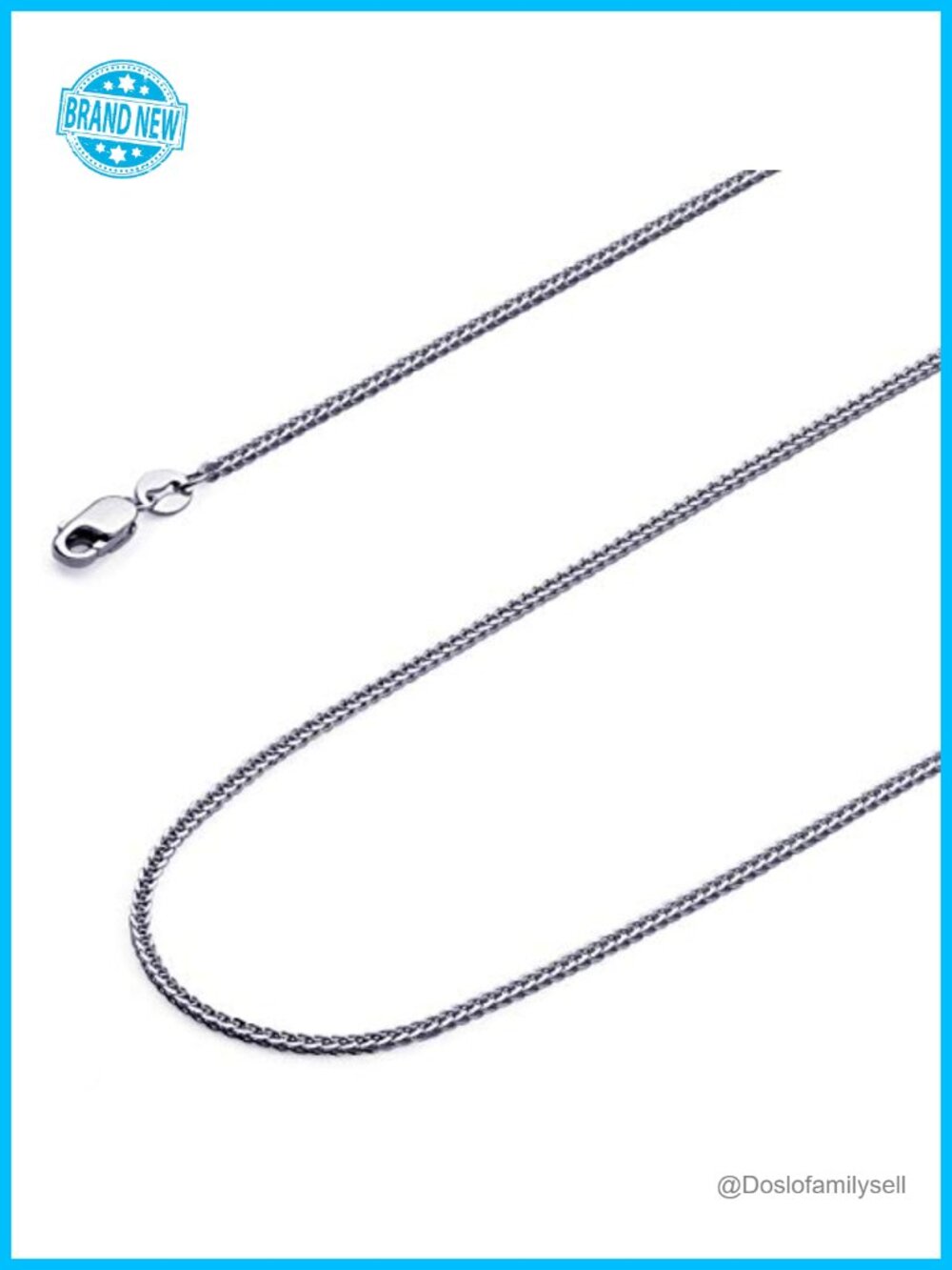 14k Real Gold Square Wheat Chain Necklace 0.8mm Lobster Clasp